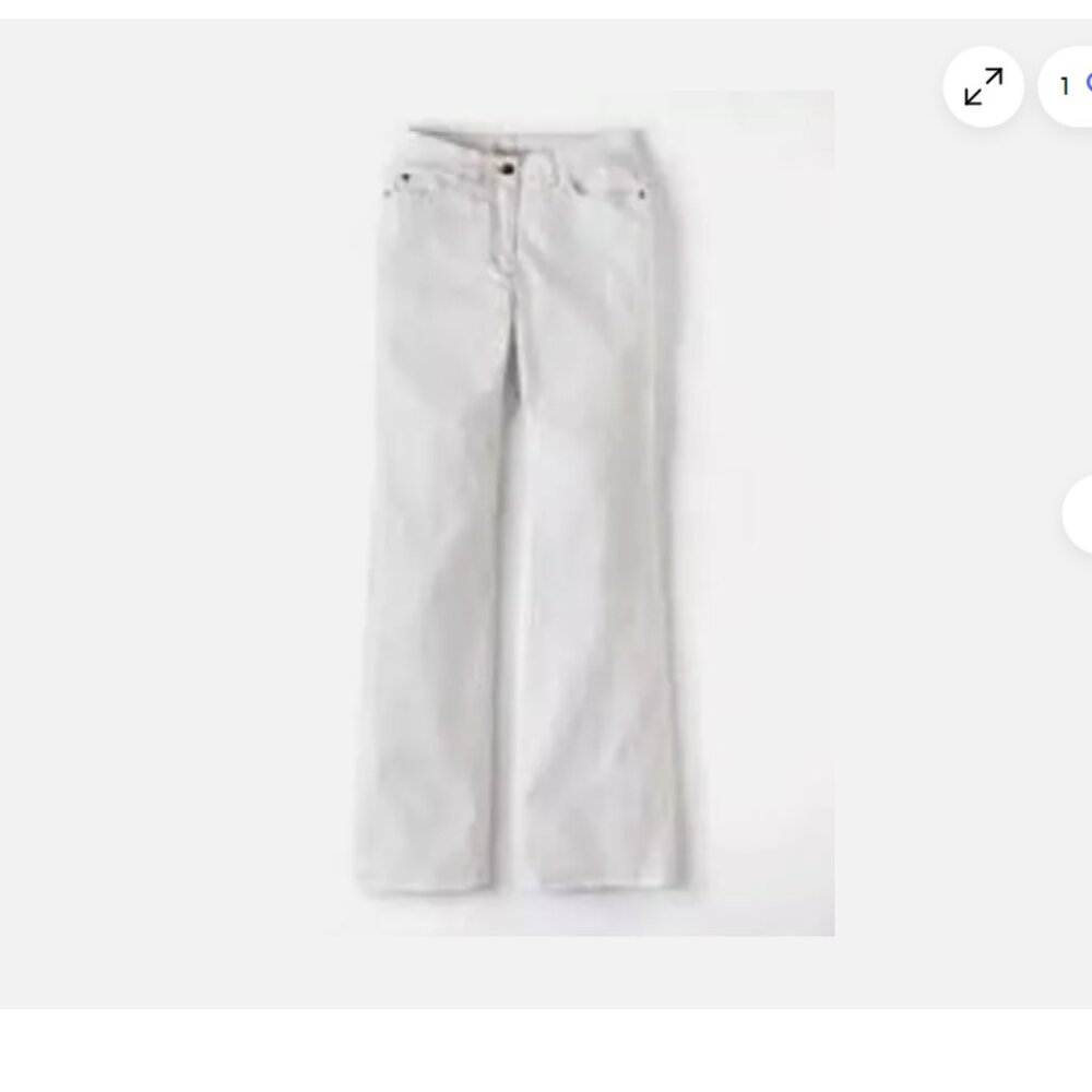 BODEN WC116 WOMEN'S BOOTCUT JEANS PANTS IN WHITE - SIZE US 2R, NEW